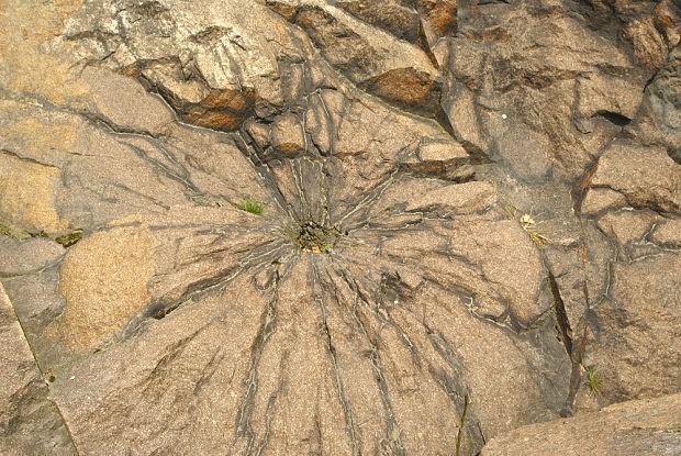 Kamenn slunce pod vrcholem hory Pramen (909 m) - detail