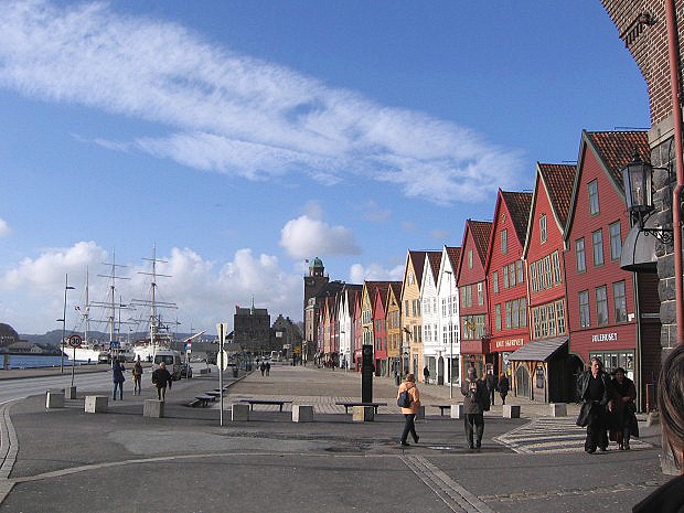 Bergen, domy Bryggen rezervace UNESCO