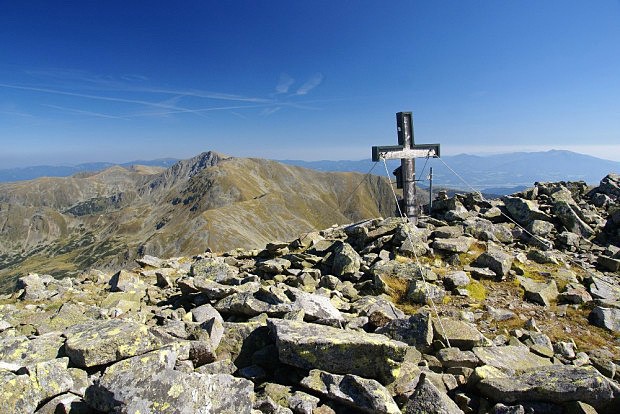Na vrcholu Hochreichhart (2416 m) - v pozad je Seckauer Zinken (2397 m)
