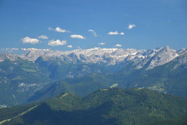 Hochknig (2941 m) z vrcholu Karkopf (1739 m) (pibleno)
