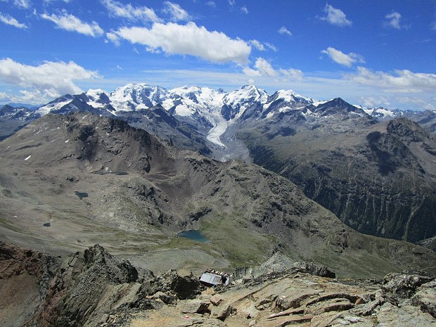 Pohled na ledovec z Piz Languard