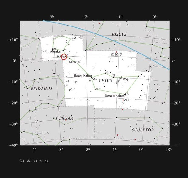 Aktivn galaxie M77 v souhvzd Velryby