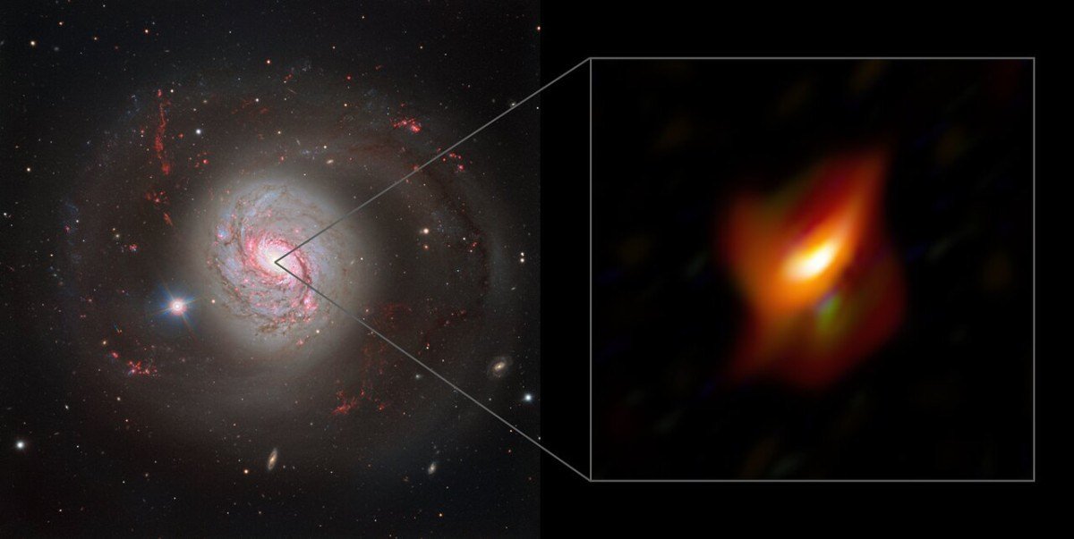 Galaxie M77 a detailn pohled do jejho stedu