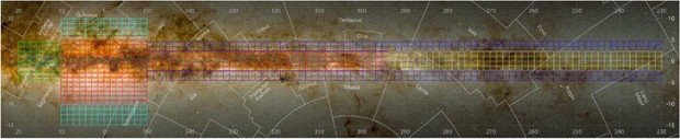 Area of the Milky Way mapped by the VVV and VVVX surveys