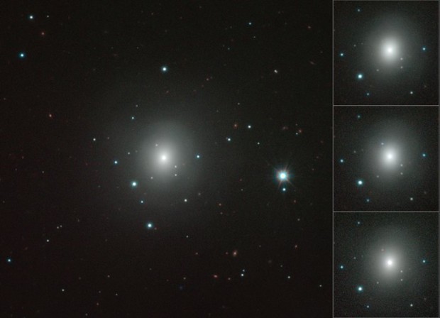 Mozajka snmk galaxie NGC 4993 a mnc se kilonovy pozench dalekohledem ESO/VISTA