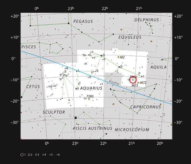 Mlhovina Saturn v souhvzd Vodne