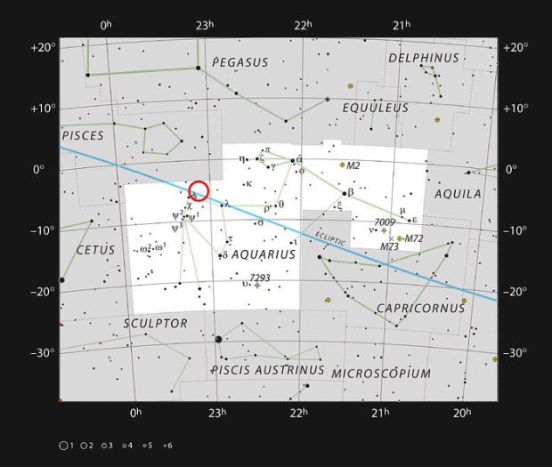 Mimodn chladn trpaslk TRAPPIST-1 v souhvzd Vodne