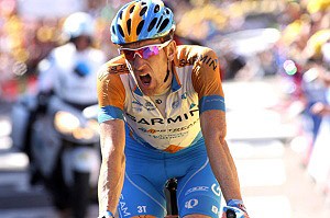 Bradley Wiggins finishes stage fifteen of the Tour de France